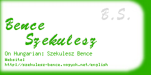 bence szekulesz business card